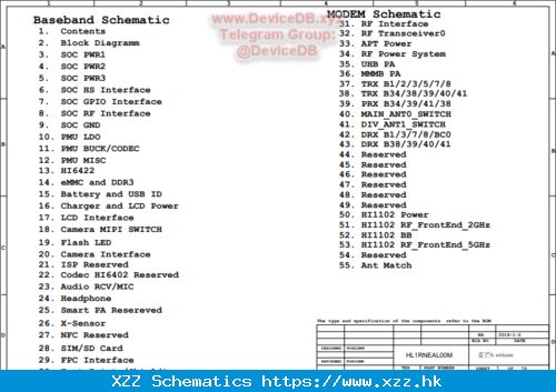 Huawei Mate 10 Lite HL1RNEAL00M Schematic And Pcb Layout