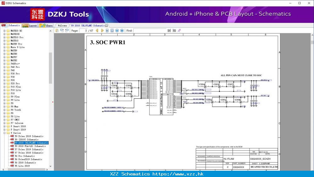 Y9 2018 (HL1FLAM) Schematic - Y Series - HUAWEI Schematic