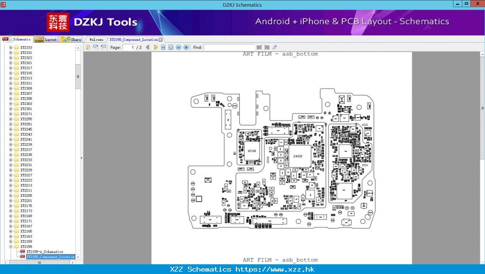 XT2155_Component_Location - XT2155 - MOTOROLA Schematic
