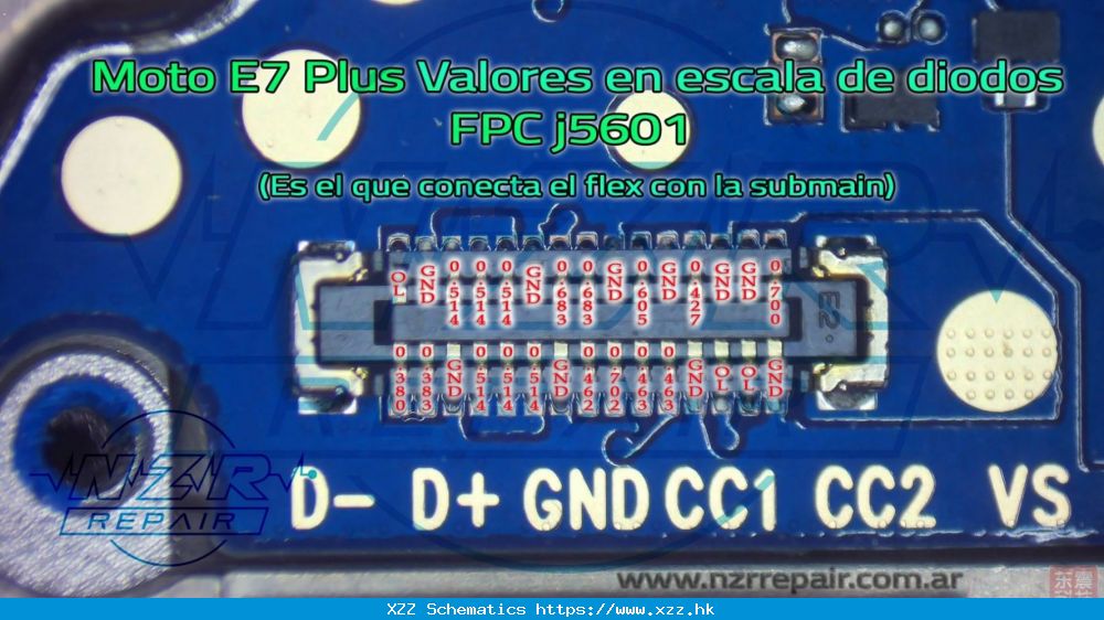 Escala De Diodo FPC J5601 Moto E7 Plus