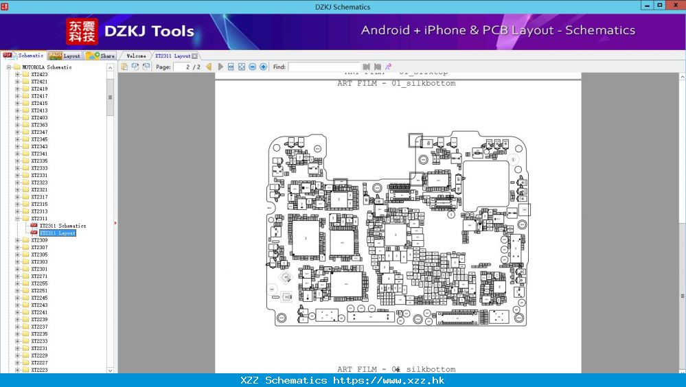 XT2311 Layout - XT2311 - MOTOROLA Schematic