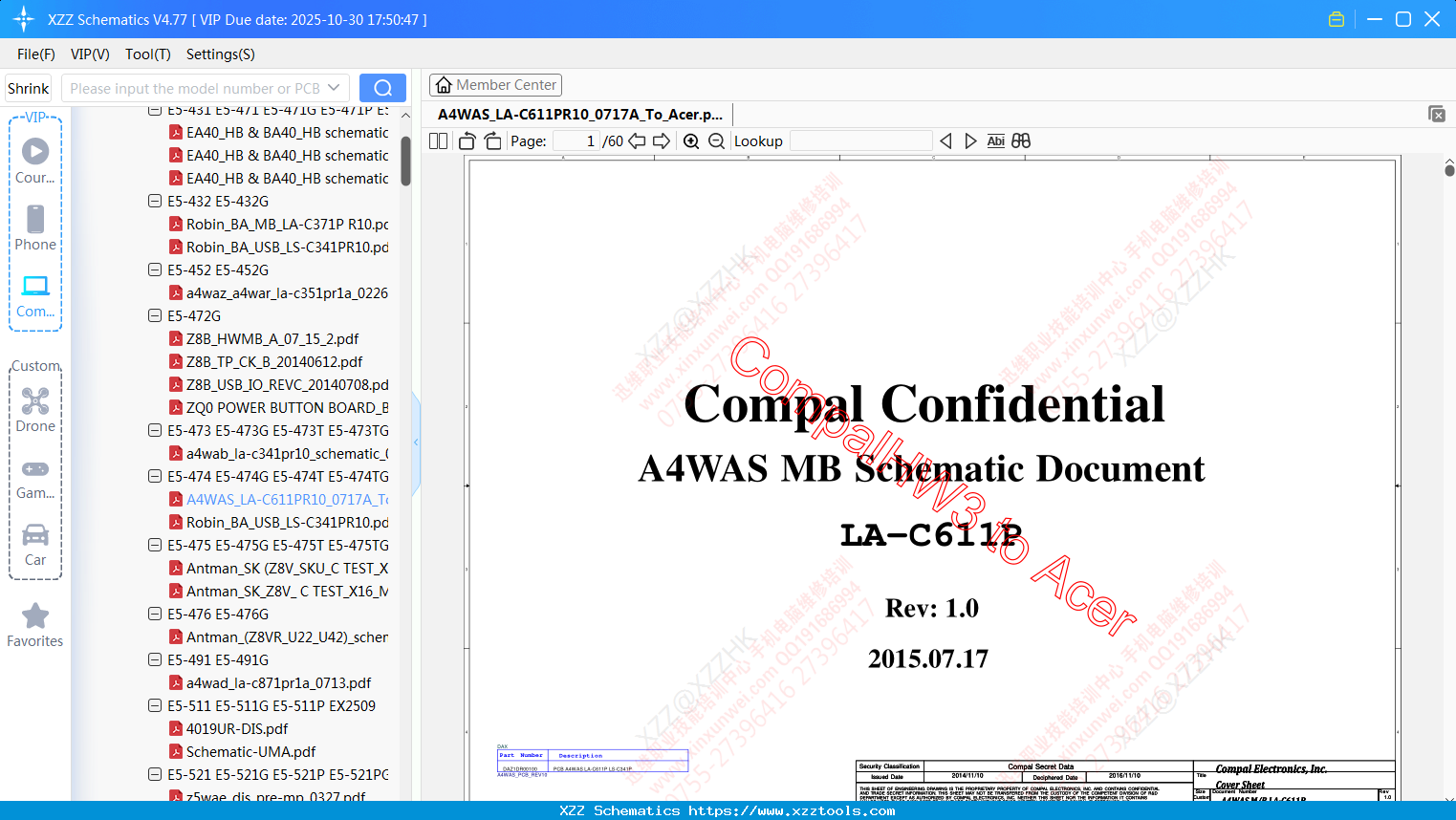 Laptop A4WAS_LA-C611PR10_0717A_To_Acer