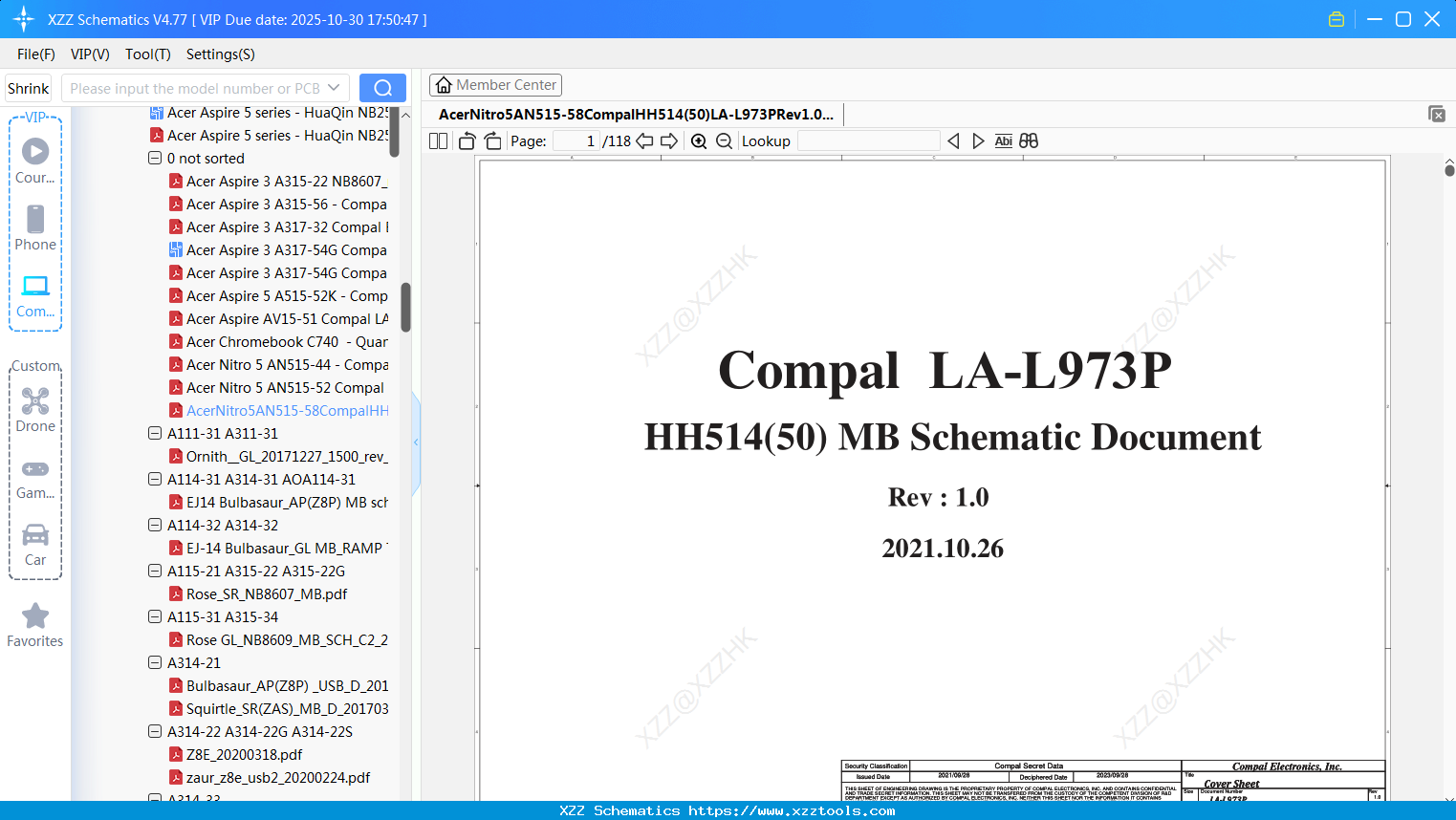 Laptop AcerNitro5AN515-58CompalHH514(50)LA-L973PRev1.0