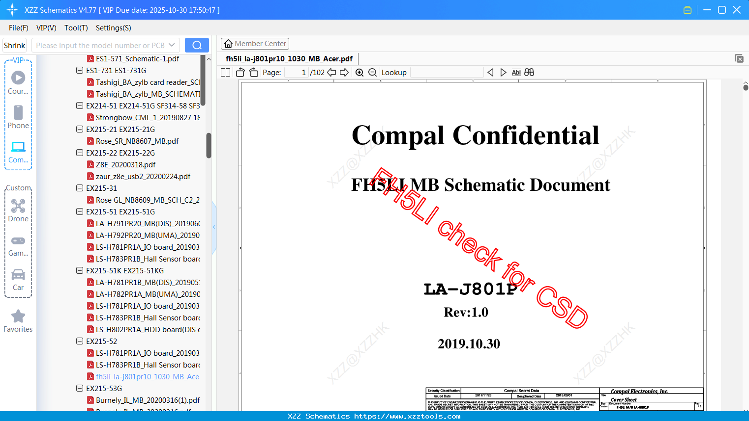 Laptop Fh5li_la-j801pr10_1030_MB_Acer