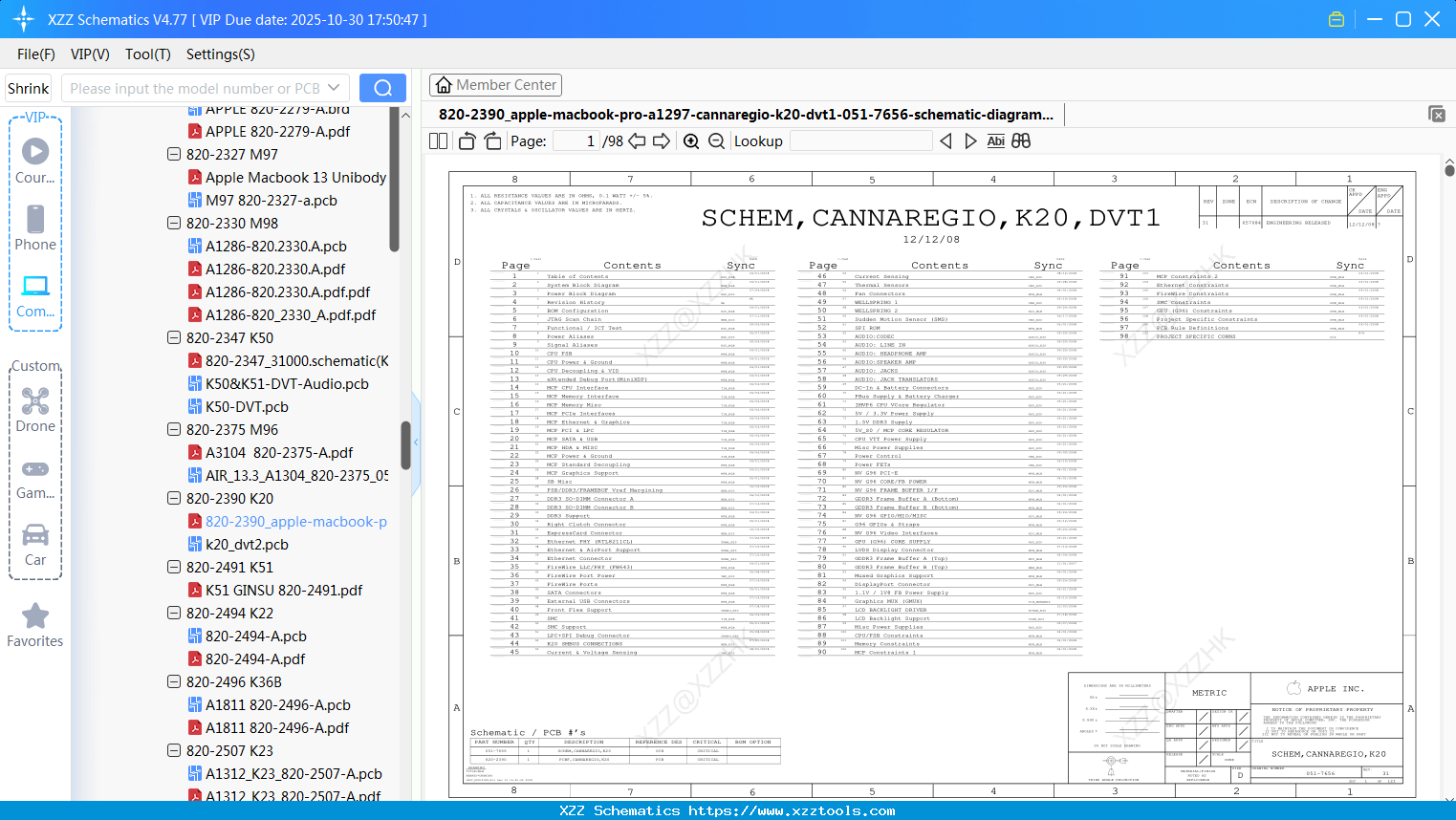 Laptop 820-2390_apple-macbook-pro-a1297-cannaregio-k20-dvt1-051-7656-schematic-diagram