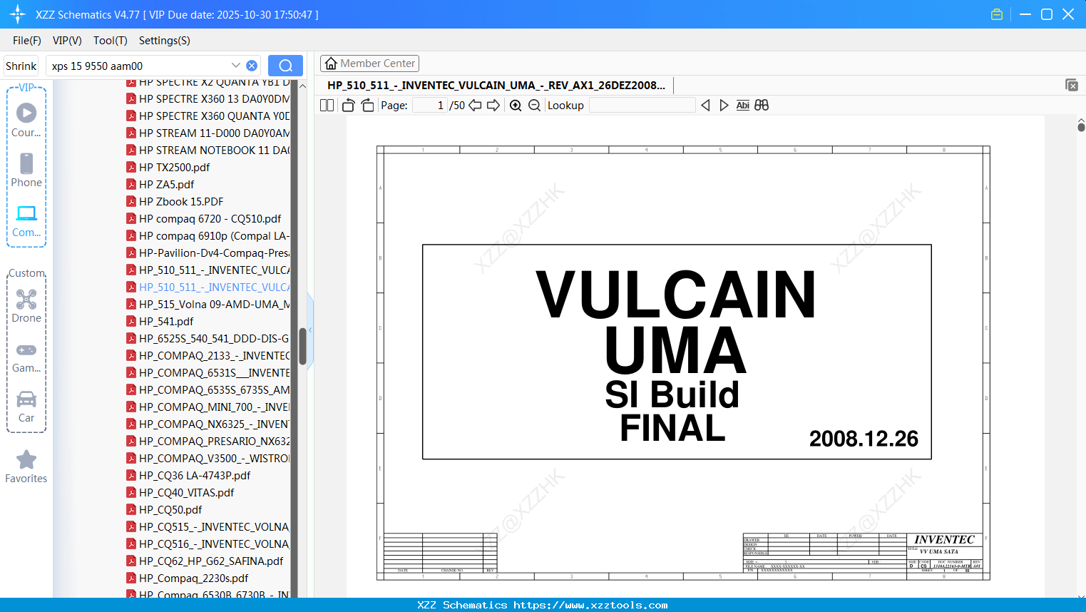 Laptop HP_510_511_-_INVENTEC_VULCAIN_UMA_-_REV_AX1_26DEZ2008