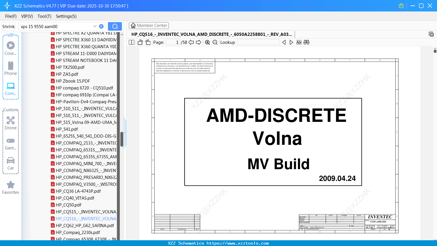 Laptop HP_CQ516_-_INVENTEC_VOLNA_AMD_DISCRETE_-_6050A2258801_-_REV_A03