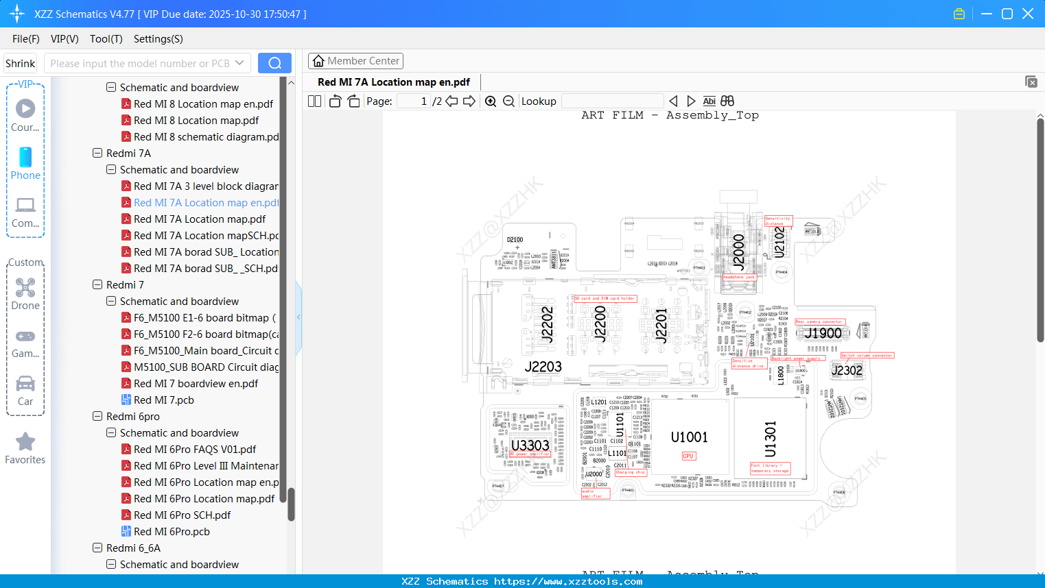 Xiaomi Redmi 7A Location Map En - XZZ Schematics