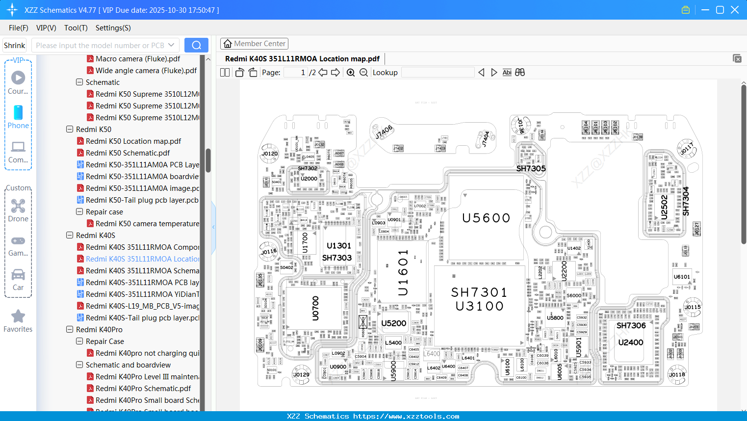 Xiaomi Redmi K40S 351L11RMOA Location Map - XZZ Schematics