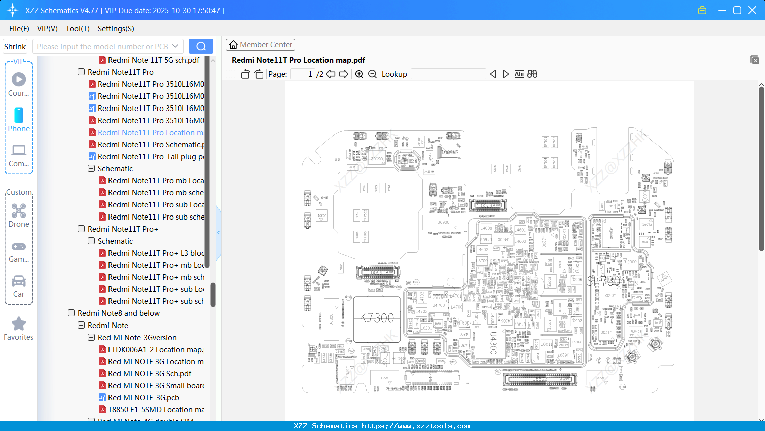 Xiaomi Redmi Note11T Pro Location Map - XZZ Schematics