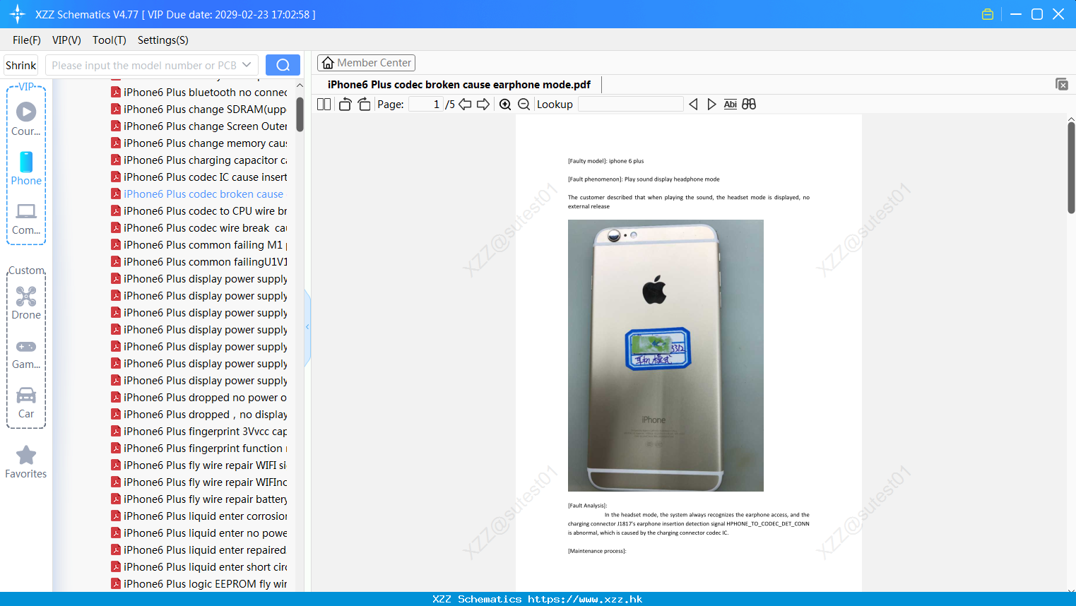 IPhone6 Plus Codec Broken Cause Earphone Mode - XZZ Schematics
